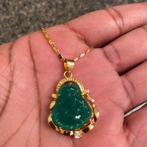 green jade buddha pendant and necklace